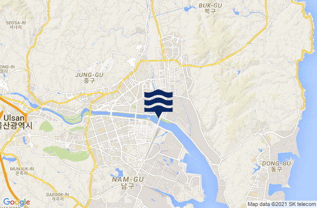 Carte des horaires des marées pour Buk-gu, South Korea