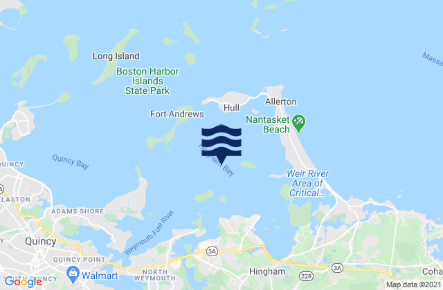 Carte des horaires des marées pour Bumkin Island 0.4 n.mi. west of, United States