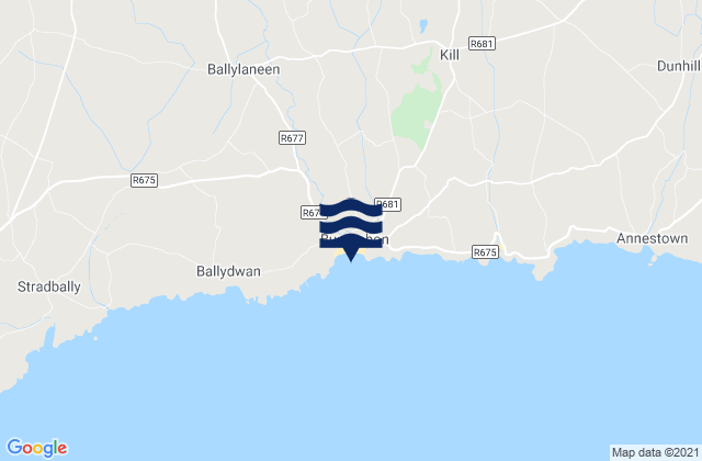Carte des horaires des marées pour Bunmahon Bay, Ireland
