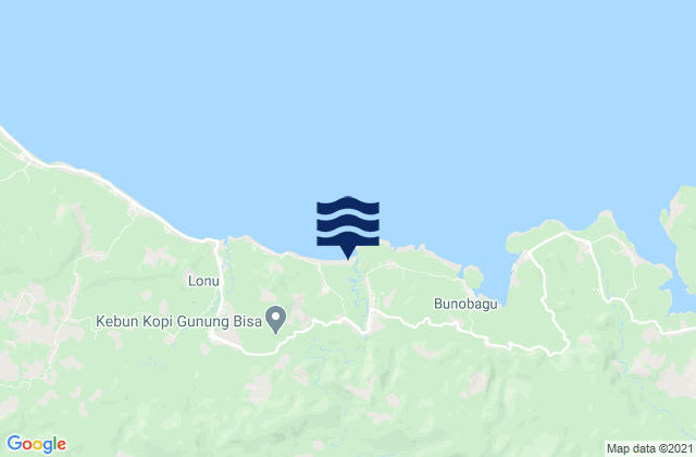 Carte des horaires des marées pour Bunobogu, Indonesia