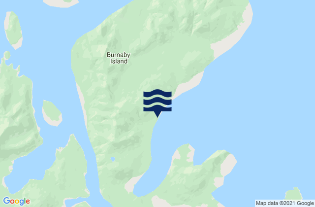 Carte des horaires des marées pour Burnaby Island, Canada