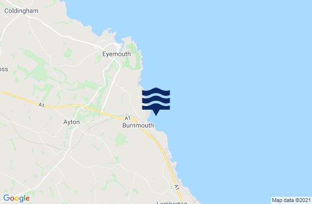 Carte des horaires des marées pour Burnmouth Bay, United Kingdom