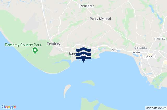 Carte des horaires des marées pour Burry Port Beach, United Kingdom