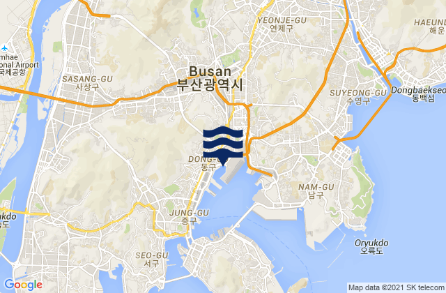 Carte des horaires des marées pour Busan, South Korea