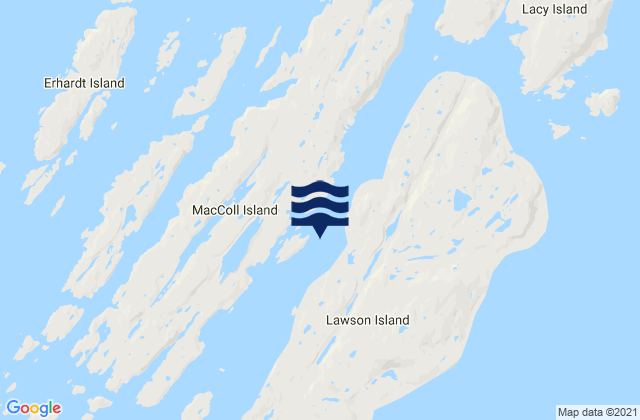 Carte des horaires des marées pour Button Islands, Canada