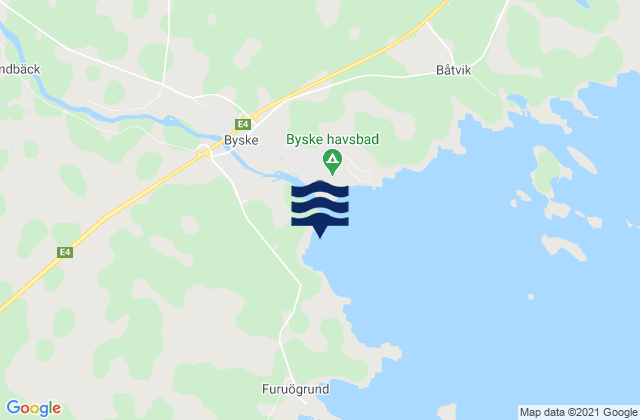 Carte des horaires des marées pour Byske, Sweden