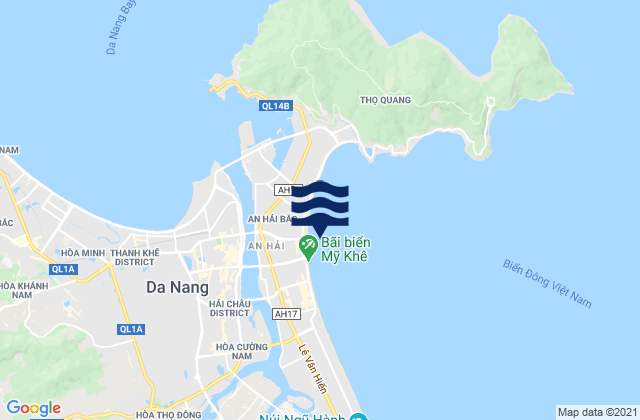 Carte des horaires des marées pour Bãi Tắm Mỹ Khê, Vietnam