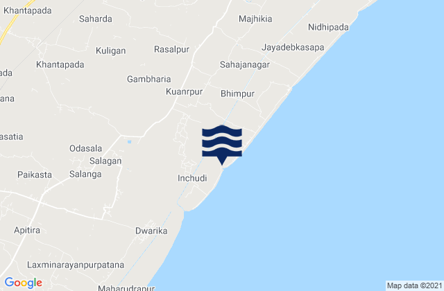 Carte des horaires des marées pour Bāleshwar, India