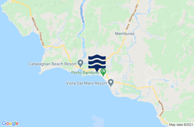 Carte des horaires des marées pour Cabacao, Philippines