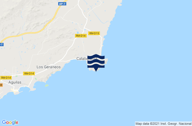 Carte des horaires des marées pour Cabo Cope, Spain