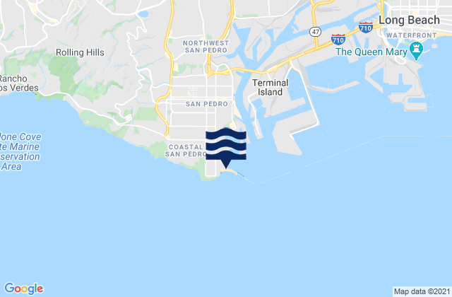 Carte des horaires des marées pour Cabrillo Beach, United States