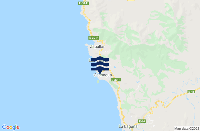Carte des horaires des marées pour Cachagua, Chile