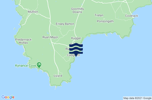 Carte des horaires des marées pour Cadgwith Cove Beach, United Kingdom