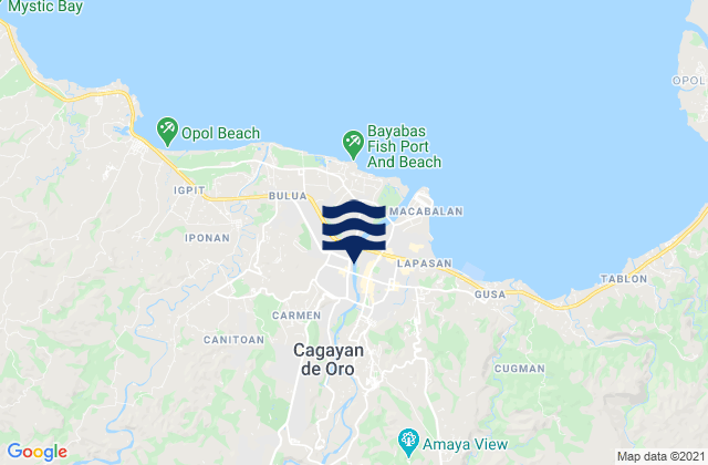 Carte des horaires des marées pour Cagayan de Oro, Philippines