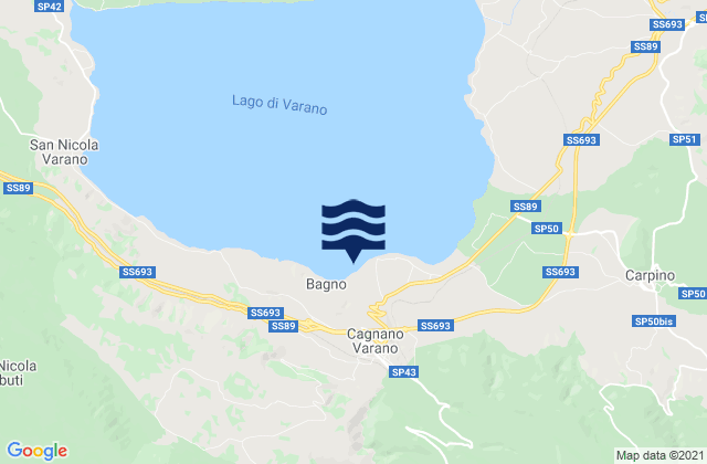 Carte des horaires des marées pour Cagnano Varano, Italy