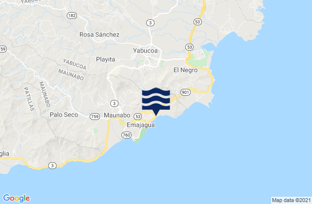 Carte des horaires des marées pour Calabazas Barrio, Puerto Rico