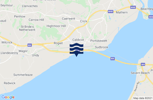 Carte des horaires des marées pour Caldicot, United Kingdom
