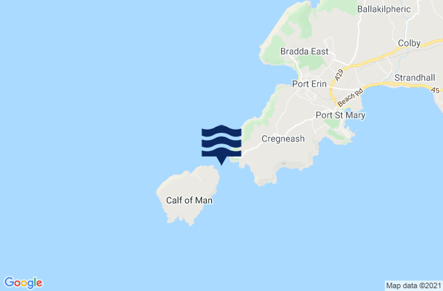 Carte des horaires des marées pour Calf Sound, Isle of Man