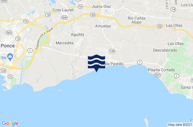 Carte des horaires des marées pour Callabo Barrio, Puerto Rico