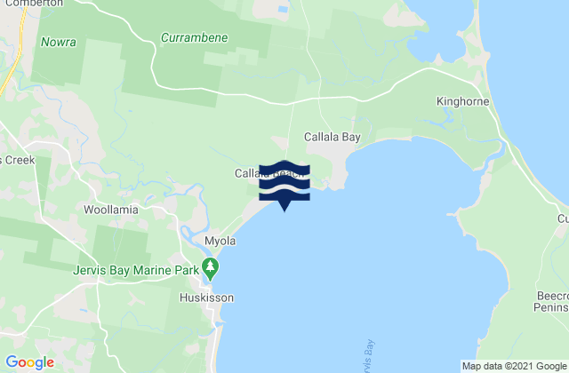 Carte des horaires des marées pour Callala Beach, Australia