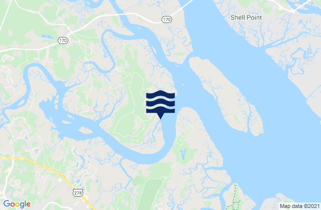 Carte des horaires des marées pour Callawassie Island (South Colleton River), United States