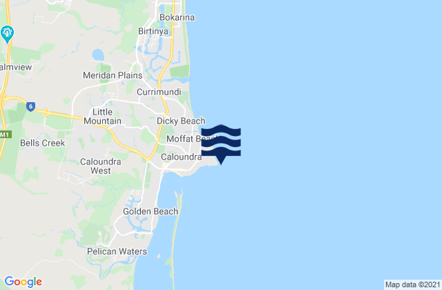 Carte des horaires des marées pour Caloundra Head, Australia