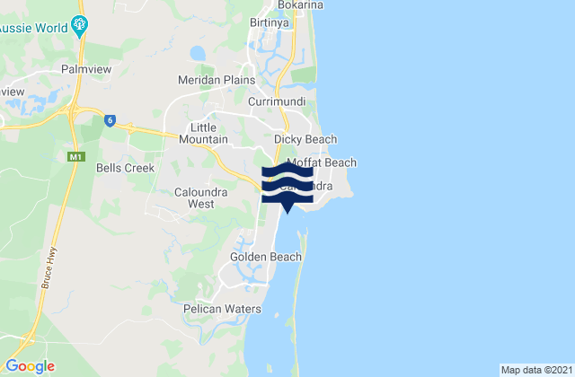 Carte des horaires des marées pour Caloundra, Australia