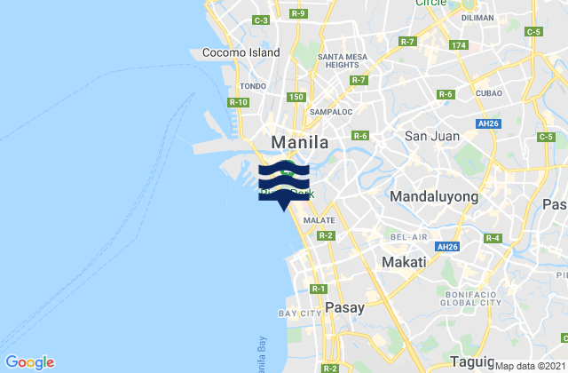 Carte des horaires des marées pour Calumpang, Philippines