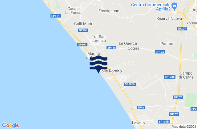Carte des horaires des marées pour Campoleone, Italy