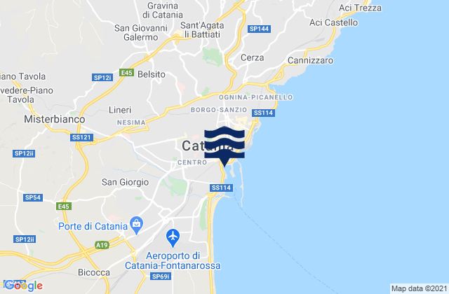 Carte des horaires des marées pour Camporotondo Etneo, Italy