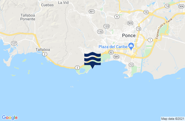 Carte des horaires des marées pour Canas Barrio, Puerto Rico