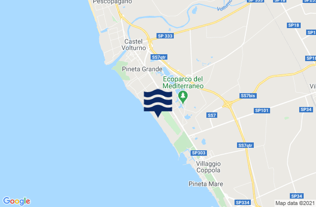 Carte des horaires des marées pour Cancello-Arnone, Italy