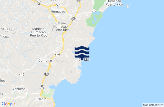 Carte des horaires des marées pour Candelero Abajo Barrio, Puerto Rico