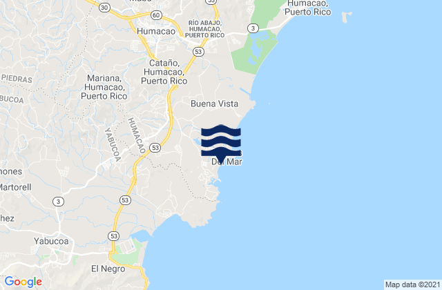 Carte des horaires des marées pour Candelero Arriba Barrio, Puerto Rico