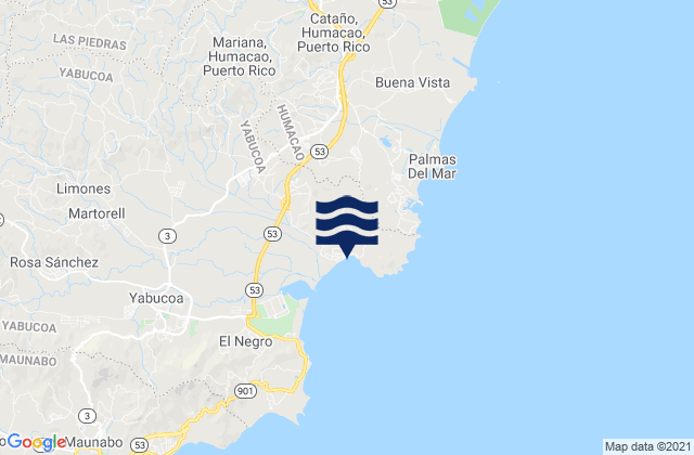 Carte des horaires des marées pour Candelero Arriba, Puerto Rico