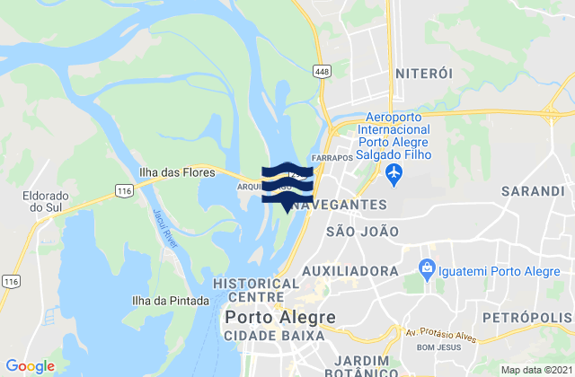 Carte des horaires des marées pour Canoas (Central), Brazil