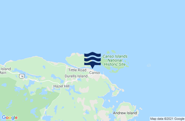 Carte des horaires des marées pour Canso Harbour, Canada