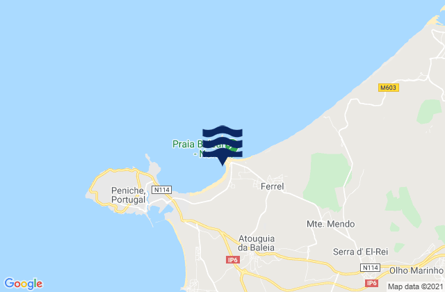 Carte des horaires des marées pour Cantinho Da Baia, Portugal