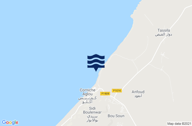 Carte des horaires des marées pour Cap d’Aglou, Morocco
