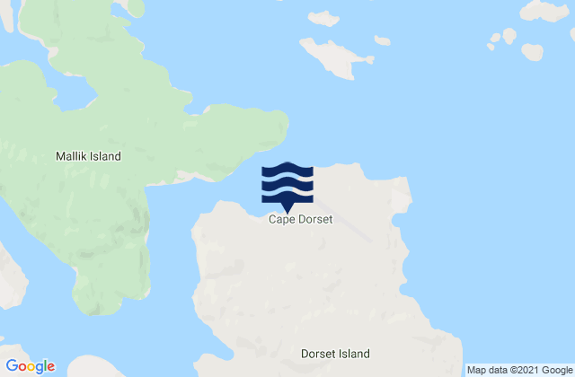 Carte des horaires des marées pour Cape Dorset, Canada