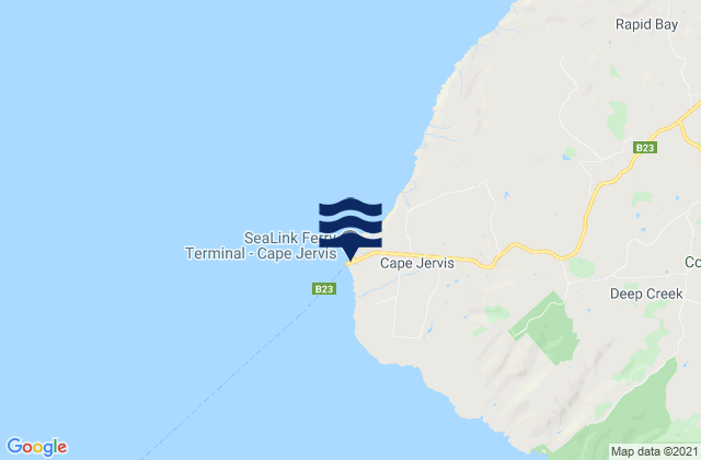 Carte des horaires des marées pour Cape Jervis Port, Australia