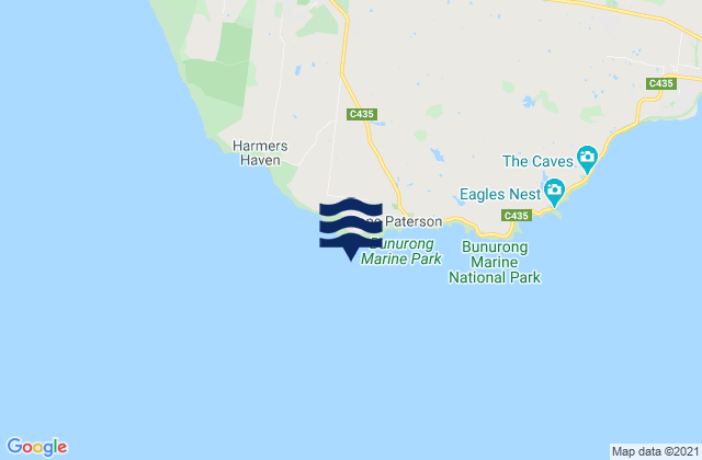 Carte des horaires des marées pour Cape Paterson, Australia