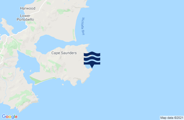 Carte des horaires des marées pour Cape Saunders, New Zealand