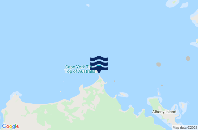 Carte des horaires des marées pour Cape York, Australia