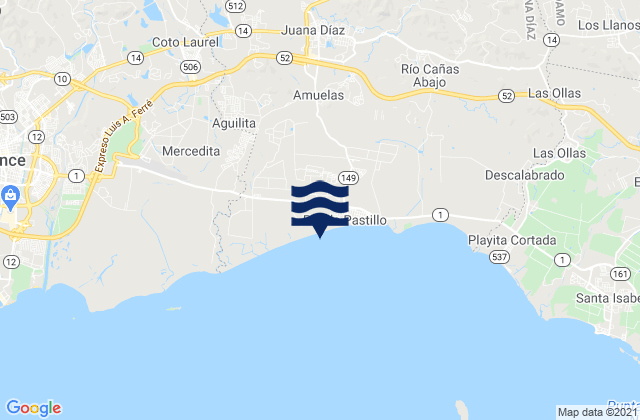 Carte des horaires des marées pour Capitanejo Barrio, Puerto Rico