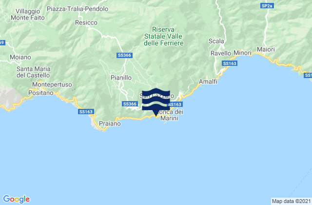 Carte des horaires des marées pour Capo Conca, Italy