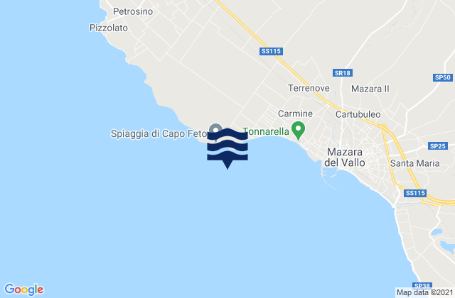Carte des horaires des marées pour Capo Feto, Italy