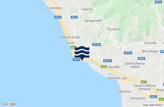 Carte des horaires des marées pour Capo Suvero, Italy