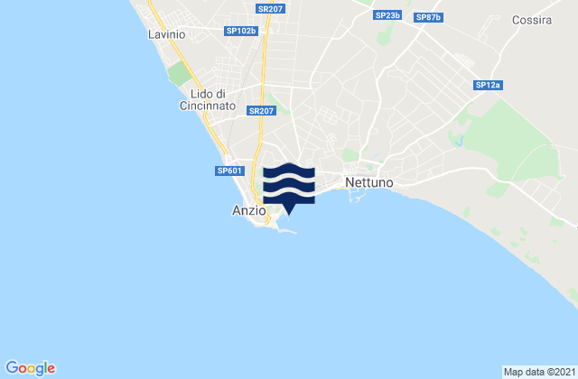 Carte des horaires des marées pour Capo d'Anzio, Italy