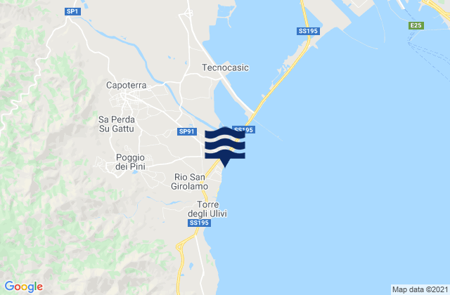 Carte des horaires des marées pour Capoterra, Italy